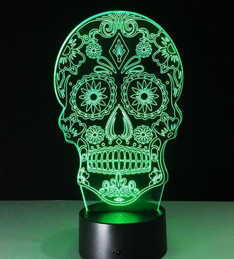 3D LED Hologram Night Light – Color-Changing Skull Lamp with Remote Control | Unique Acrylic Illusion Lamp for Home Décor & Gifts