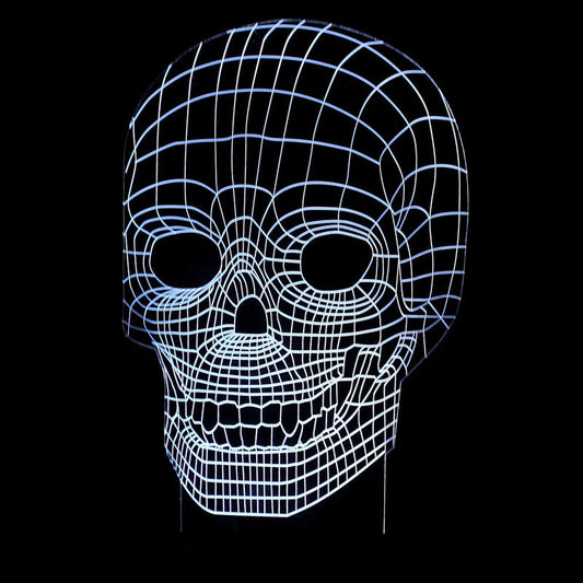 3D LED Hologram Night Light – Color-Changing Skull Lamp with Remote Control | Unique Acrylic Illusion Lamp for Home Décor & Gifts