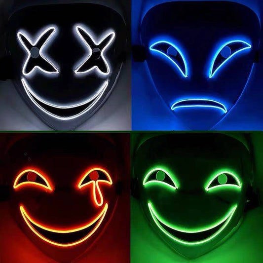 LED Luminous Mask – Glow-in-the-Dark Halloween & Party Mask | Light-Up Festival Face Gear