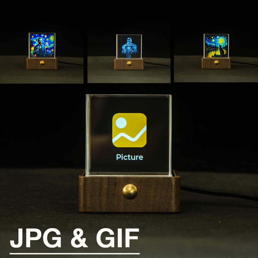 Creative Crystal LED Display Clock – Modern Animated Glass Ornament for Home & Office Decor